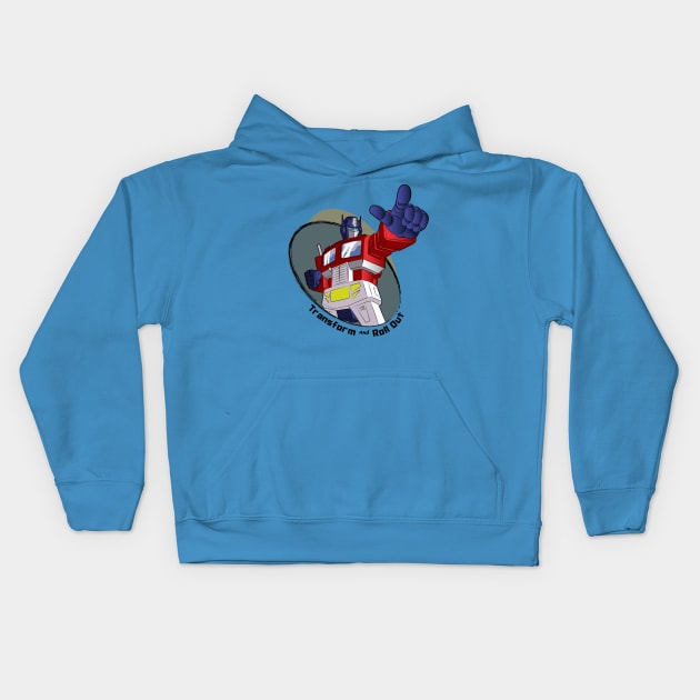 Optimus Prime - Transform and Roll Out Kids Hoodie by NDVS